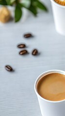 "Coffee and Beans on Table"