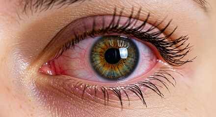 Close-up Eye: Bloodshot Iris, Detailed Macro Photography