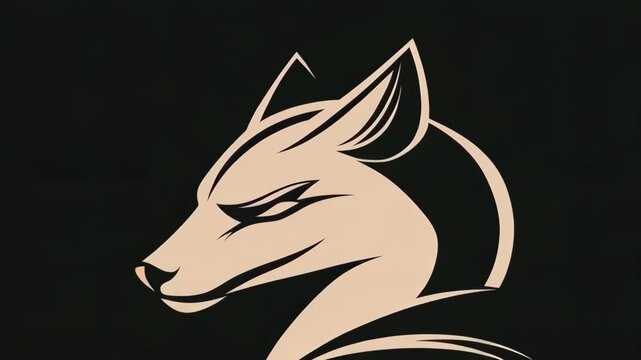 Illustration of a stylized fox head profile with a modern design against a solid dark background, capturing minimalism and elegance.