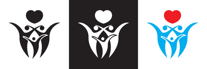 Family and Love  icon. Vector illustration. isolated on white and black background. EPS 10