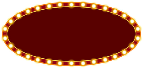 Vintage Glowing Billboard Frame - Oval