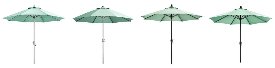 Stylish green patio umbrellas showcasing adjustable features, ideal for outdoor dining areas, garden events, summer parties, and enhancing relaxation environments
