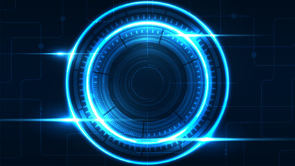 Digital communication cyber cloud network vision. Technology blue light background