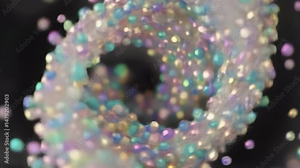 Wall mural abstract tunnel of iridescent spheres in motion three dimensional rendering