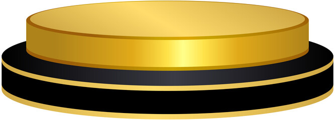 Product display stand-round black gold display stand