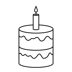 Birthday Cake Outline