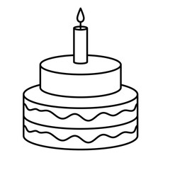 Birthday Cake Outline