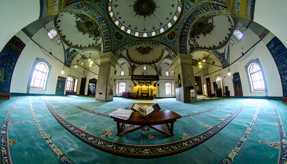 Obraz premium Islamic Devotional Attire and Prayer Accessories