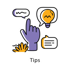 Fototapeta premium Tips Vector Filled Outline Style Icon. Eps 10 file