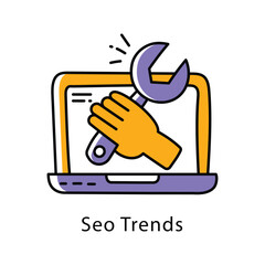 Seo Trends Vector Filled Outline Style Icon. Eps 10 file