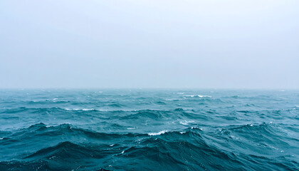 Fototapeta premium Misty Ocean Horizon – Serene Infinite Seascape
