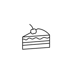 Birthday Piece Cake Outline