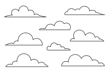 Cloud outline vector illustration sky element