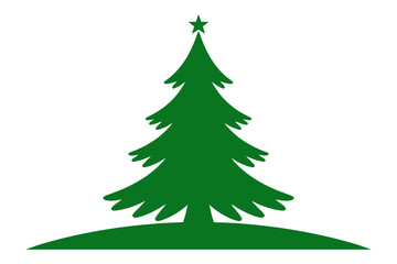 Christmas tree green simple star holiday season art