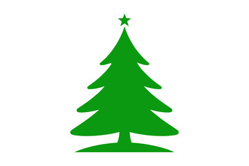 Green christmas tree with star holiday celebration