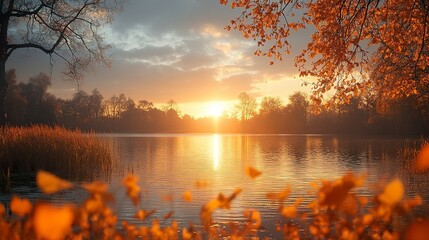 sunset over the river