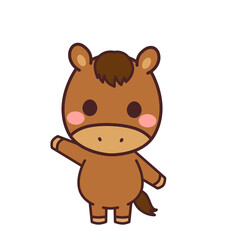 馬のかわいいキャラクター　イラスト素材