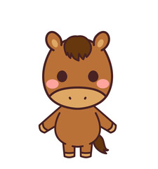 馬のかわいいキャラクター　イラスト素材