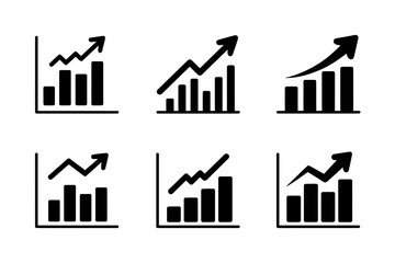 Business growth chart diagram with arrow and bars