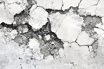 Obraz premium A close-up view of a weathered. cracked concrete surface. showcasing intricate fissures and textures. ideal for backgrounds in design projects or architectural presentations