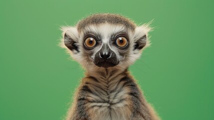 Baby lemur close-up portrait