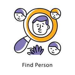 Find Person Vector Filled Outline Style Icon. Eps 10 file