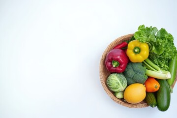 Vibrant vegetables in a rustic basket