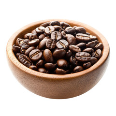 Fototapeta premium Roasted coffee beans in a wooden bowl