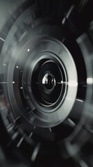 Abstract View of Camera Lens with Dynamic Light Effects and Depth