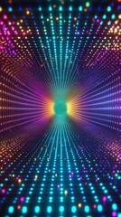 Colorful Abstract Tunnel of Light with Dots and Bright Patterns
