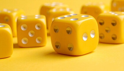 two dice on a yellow background