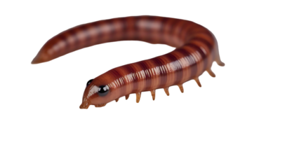 Detailed Earthworm on White Background