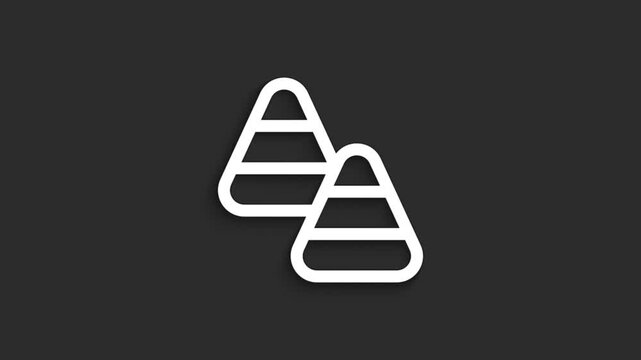 Candy Corn Halloween Icon Animation | Lineal Style 4K