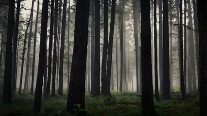 Fototapeta premium misty morning in the forest