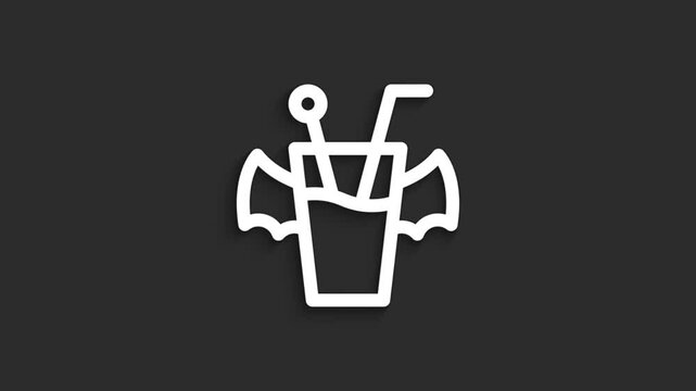 Cocktail Halloween Drink Icon Animation | 4K Dark Theme
