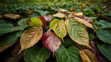 red and green leaves