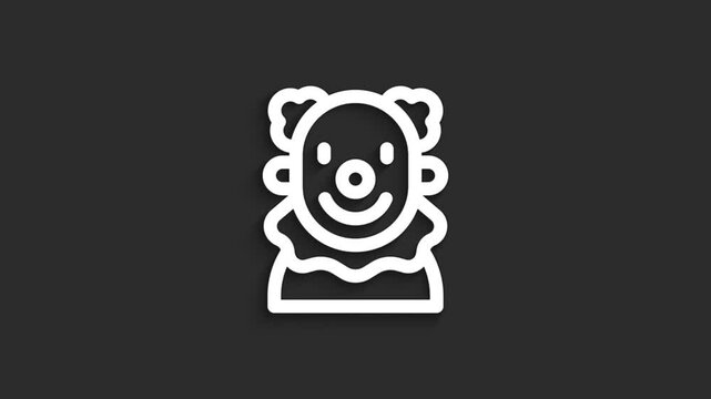Clown Halloween Icon Animation | 4K Lineal on Black