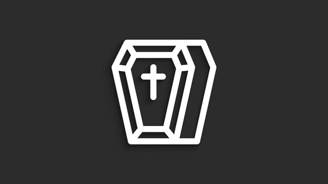 Coffin Halloween Icon Animation | Lineal 4K