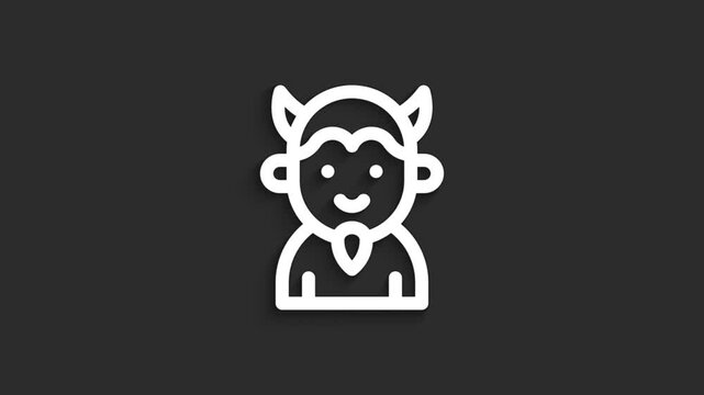 Devil Halloween Icon Animation | 4K Lineal on Black