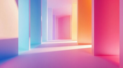 Vibrant, colorful abstract architectural space