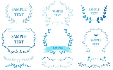 涼しげな蔦装飾デザインフレーム素材セット