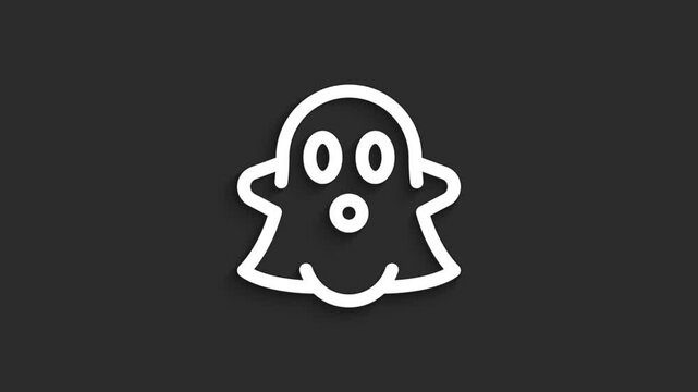 Ghost Halloween Icon Animation | 4K Lineal Black Background