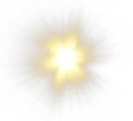 Obraz premium radiant golden starburst on a clean dark sky background—ideal for PNG cosmic illustrations, glowing night elements, or professional abstract light effects.