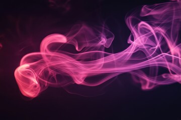 Obraz premium Thick light pink smoke swirling in a mesmerizing formation against a dark background, light pink thick smoke 60 frames per second