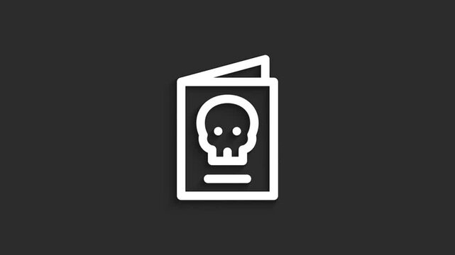 Invitation Book Icon Animation | Halloween Lineal 4K
