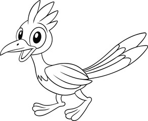 Curious Roadrunner Dashing Line Art Vector