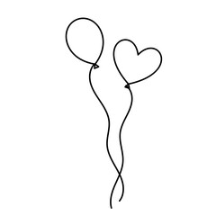 Birthday Baloon Outline