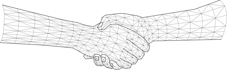 Wireframe Hand, Technology illustration.
