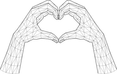 Wireframe Hand, Technology illustration.