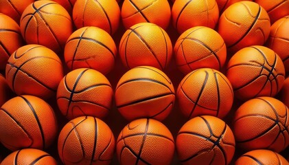Abstract basketball pattern, repeating orange sphere shapes, basketball, template, sport